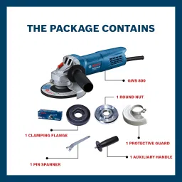 BOSCH Professional GWS 800 Angle Grinder | 800W Power | No-load Speed of 11000 RPM | Versatile Cutting and Grinding Tool | M10 Grinding Spindle Thread | 100 mm Disc | 1 Year Warranty image 1