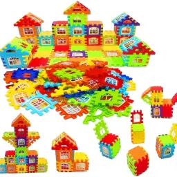 My Happy House Building Blocks Set for Kids | Large Interlocking Plastic Blocks Toy for Toddlers | Colorful House Construction Set | Educational Building Toy for Boys & Girls 3+ Years image 2