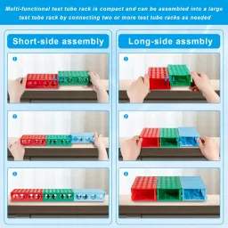 CryoKing 4 Way Tube Rack, Lab Tube Holder for 5ml/10ml/15ml/50ml,Polypropylene, Assorted Colors (Blue, Green, Red, Orange), Pack of 4 image 3