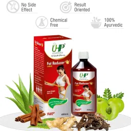 UHP Ayurveda Fat Reducer Liquid || Natural Weight Management Supplement with Aloe Vera, Dalchini, Amla and Herbs with additional 100X power gineng || Sugar-Free 400ml || Burning fat naturally image 2