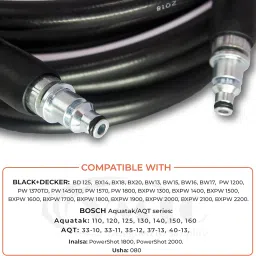 VMTC Hose Pipe Compatible with Black+Decker Car High Pressure Washer (10 Metre) image 1