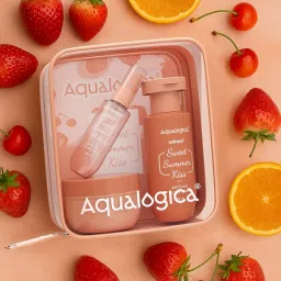 Aqualogica Refresh+ Sweet Summer Kiss Body Care Set | Perfume Body Wash | Perfume Mist | Hydra Gel Moisturizer | Long-Lasting Sweet Strawberry Fragrance | Gifting For Valentine's Day, Birthday, Anniversary & Special Occasions | Rakhi Gift for Sister | Premium Gift Pack image 1