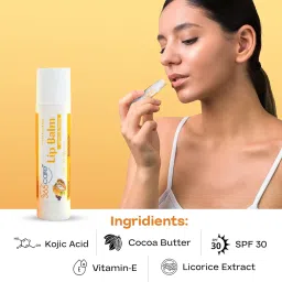 Cocoa Butter Lip Balm for Dark Lips Lightening with SPF 30 PA+++ | Lip Balm for Smokers, Dry & Pigmented Lips | Deep Moisturizing & Sun Protection | For Men & Women | 4.8g (1) image 3