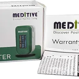MEDITIVE Fingertip Pulse Oxygen Monitor, Pulse Rate with Respiratory Rate RR and Perfusion Index (Green) image 4