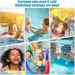 Silicone Swimming Nose Clip with Ear Plugs Set for Swimming or Other Watersports Black, Blue, Orange, Green, Pink & (Multicolor) One Set Random will be send image 1