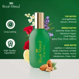 Royal Mirage Pure Oud Eau De Cologne | Rich & Sophisticated Fragrance | Long-Lasting Oud | Spicy & Woody Notes | Bold Unisex Scent | Perfect for Evening & Special Occasions | 120ml image 2