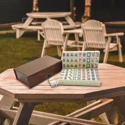 ATORSE® Portable Travel Mahjong Set with Storage Box for Travel Party Adults Kids image 5