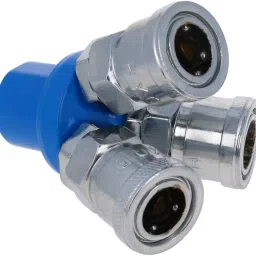 Bettomshin, 2Pcs 3Way 1/2" Manifold Block Splitter Air Hose Inline,Pneumatic Air Compressor Manifold Fitting image 1