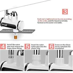 Instant Electric Water Heater Faucet | Stainless Steel Digital Display Hot Water Dispenser Tap for Kitchen & Bathroom with Leakage Protection Deck Mounted Single Handle Fast Heating image 3