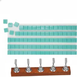 NPAH Nail Holder for Painting Nails Super Magnetic Nail Stand for Press on, Press on Nail Stand with 96 Pcs Reusable Sticky Putty for Nail Art Display Home & Salon Use (BROWN STAND + CLAY) image 1