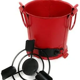 BOGEN LITE Angeethi BBQ Style Metal Ashtray | Cigarette Rest for Indoor Outdoor | Handcrafted Tabletop Cigar Ashtray for Home Office (15 cm x 13 cm x 12 cm) (Red) image 2