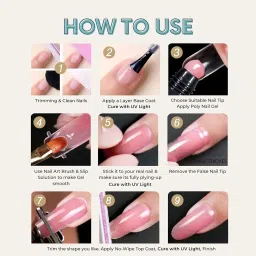 Poly Nail Gel Extension Kit for Builder Gel UV Nail Art Kit, Nail Extension Set (8in1) (needs 2-3 time practice)(SSD KIT) (MILKY WHITE, SSD KIT) image 4