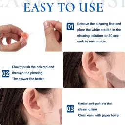 70 PCS Ear Piercing Cleaner, Ear Cleaning Sticks for Daily Ear Care, Travel-Friendly Ear Piercing Maintenance, Cleaning for New or Existing Piercings image 5