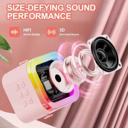 Rechargeable Mini Bluetooth Karaoke Machine for Kids – Wireless Microphone, LED Lights, Bluetooth Speaker – Singing Toy for Boys & Girls – Birthday Gift for Kids (Color 2) image 1