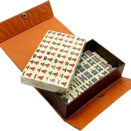 ATORSE® Portable Travel Mahjong Set with Storage Box for Travel Party Adults Kids image 4