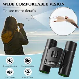 WRNRN 8x21 Mini Lightweight Binoculars, Compact Pocket Binocularsfor Adults Kids, Small Protable Binoculars for Bird Watching Travel Opera Theater Sports Scenery image 1
