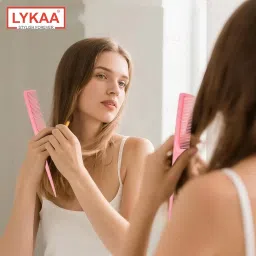 LYKAA Professional Tail Comb Smooth & Round Teeth For Men & Women Ideal For Sectioning, Highlighting, Colouring Tail Comb, Hairstyling Accessories (Set Of 1 Comb) image 4