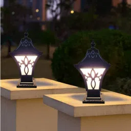 GreyWings Premium Aluminium Outdoor Gate Light for Pillar, Black Waterproof Decorative Post Lamp for Main Gate, Garden & Balcony, B22 Holder (Bulb is not Included) Pack of 1 image 1