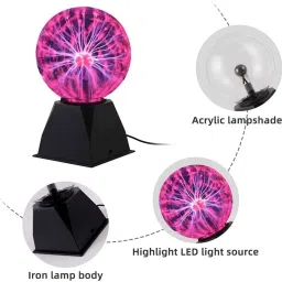 ROMILAS Plasma Ball Light, 4" inch Plasma Ball Light, Magic Ball Lamp, Plasma Ball, Plasma Lamp, Magic Night Lamp, for Christmas Gifts (Touch & Sound Sensitive) image 1