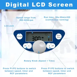CryoKing Benchtop Centrifuge, 300-5000 RPM Low-Speed Microcentrifuge, Max. 2600xg RCF, LCD Digital Centrifuges, Laboratory Centrifuges with Brushless DC Motor image 3