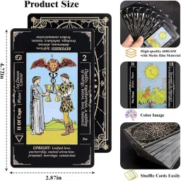 NEOUTH Tarot Cards with Guide Book 78 Classic Original Tarot Cards Deck Fortune Telling Game Divination Tools with Meanings on Them for Beginners to Expert (for Adult) image 3
