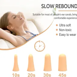 LYSIAN Flesh Color Foam Ear Plugs for Sleeping - 60 Pairs 38dB SNR Noise Reduction Earplugs with Reusable Silicone Earplug Ultra Soft Hearing Protection for Snoring, Work, Shooting and All Loud Events image 1