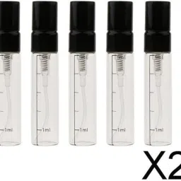 HEAVENGLOW 2x5Pcs Empty 5ml Refillable Perfume Bottles Pump Spray Tube Glass Vials Gold image 1