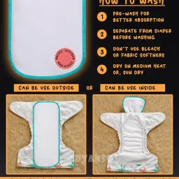 Advanso Leakage Proof cloth diapers for babies, high absorbent 2 reusable diaper 2 insert pad combo pack washable cloth diaper free size 5-18kg adjustable pocket cover P26 image 5