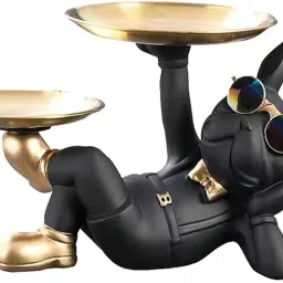 Krishana's Decorative Character Valet Stand, Double Display with Sunglasses, Black and Gold image 1