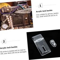 Uonlytech 180 Sets Acrylic Lock Hasp Buckle Lock for Boys and Girls Latch Acrylic Lock Buckle Luggage Suitcase Lock DIY Woodworking Cases Boxes Storage image 5
