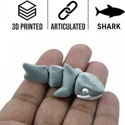 Mini Flexi Toy – Articulated 3D Printed Toy for Kids, Enthusiasts & Collectors | Flexible Fidget Animal Figurine for Desk Decor (Shark Grey, 1, Piece) image 3