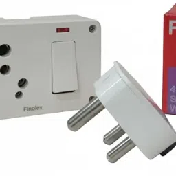 FINOLEX Switch Socket 4-in-1 with Junction Box, 3 Pin Plug Top, 16A, White, ISI Certified, Combined Electrical Socket combo set image 3