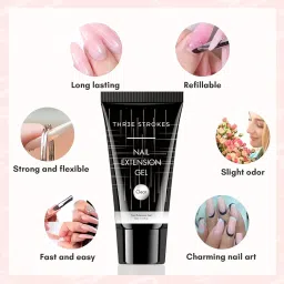 Poly Nail Gel Extension Kit for Builder Gel UV Nail Art Kit, Nail Extension Set (8in1) (needs 2-3 time practice)(SSD KIT) (MILKY WHITE, SSD KIT) image 1