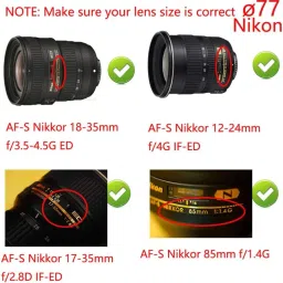 MOSTOS ; Brings Superior || 77mm Camera Lens Cap for Nikon AF-S NIKKOR 24-120mm f/4G Lens, AF-S 28mm f/1.4E ED f/1.4 Lens, AF-S 85mm f/1.4G Lens for Nikon D850 D810 D800 D750 D700 D600 D610 image 1