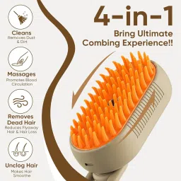 PRANIJ 4-in-1 Cat & Dog Grooming Mist Steam Brush – Electric Pet Shedding Comb with Spray, Massage, and Cleaning – Anti-Hair Loss, Soft Silicone Bristles – For All Fur Types image 2