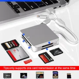 Memory Stick Pro Duo Adapter, XD SD Card Reader, 5-in-1 MS/SD/TF/CF/XD Card Reader Multi Camera Phone Adapter with Lightning/USB C/USB OTG, Use for Android iPhone 16 15 iPad Mac PC Memory Stick Mark2 image 1