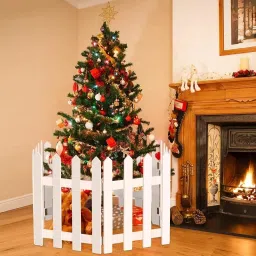 The Decor Wick Christmas Tree Fences White Wooden for X-mas Decoration | Christmas Tree Tabletop Snow Frosted Trees with Wood Base for Christmas Party Home Decoration (Pack of 5) image 5