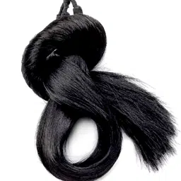 Premium Synthetic Hair Extensions 80 no., Straight Black, Long Length, Professional Clip-In Style, Natural Looking image 3