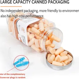 LYSIAN Flesh Color Foam Ear Plugs for Sleeping - 60 Pairs 38dB SNR Noise Reduction Earplugs with Reusable Silicone Earplug Ultra Soft Hearing Protection for Snoring, Work, Shooting and All Loud Events image 3