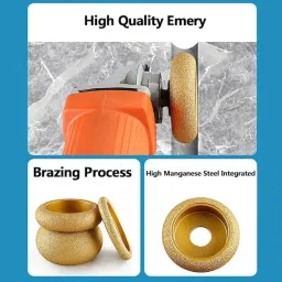 HELMIK 10 mm Roman Column Round "U" Grove Marble Molding Blade, Brazed Edge Diamond Roamn Abrasive Wheel, Diamond Grinding Wheel for Ceramic for Stone for Granite for Marble image 4