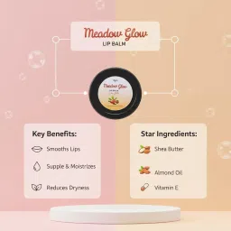 Meadow Glow Natural Lip Balm with Shea Butter | Almond Oil andVitamin E, For Smooth, and Moisturized Lips (8gm) image 2