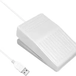FABLOFT USB Foot Control Action Pedal Professional Accessory Push to Talk Foot Pedal White image 3