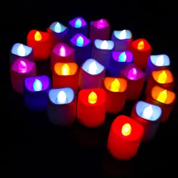 HCN LED Tealight Candles – 24 Pcs of Decorative, Flameless, Smokeless & Reusable Candles, Multi-Color LED Lights for Home Decoration, Diwali, Christmas, Birthday (Multicolor-Candles, Pack of 24) image 2