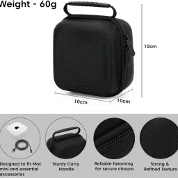 Sounce Carrying Case Compatible with Mac mini M4 EVA Hard Shell Waterproof Travel Storage Bag with Handle for Apple Mac mini M4 Desktop Computer & Accessories (16x16x9.5cm, Black) image 4