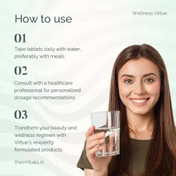 virtues Glutathione 1000 mg 50 Tablets for Skin Brightening, Detox, Immune Support, Glutathione, Alpha Lipoic Acid, Vitamin C, Vitamin E, Acetyl Cysteine, Collagen Peptide, and Grape Seed Extract 50 Tablets, Nutritional Supplement image 3