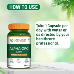 Pure Nutrition Alpha GPC (300mg) – 60 Veg Capsules | Helps to Improve Focus, Mental Clarity & Memory | Brain Health Supplement for Men & Women | Nootropic Formula image 4