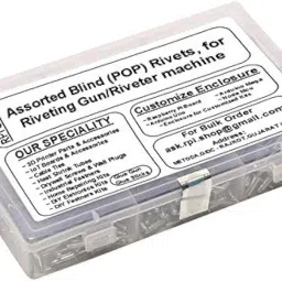 Rpi shop - 75 pcs of Assorted Blind (POP) Rivets, for Riveting Gun/Riveter machine, 3 Different Size Each 25 Pcs image 1