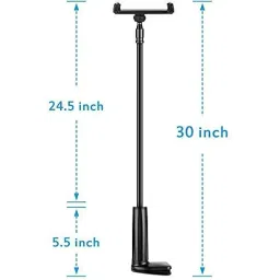 pora's Portable Lazy Stand Mobile Holder with Goosneck Long Arm Clip | Flexible | Foldable | 360 Degree Compatible for Universal Places As Office |Home |Kitchen | Bedroom (Screw Lazy) image 1