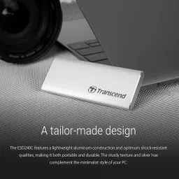 Transcend Information 480GB Portable SSD TLC USB 3.1 Gen 2, Silver (TS480GESD240C) image 4
