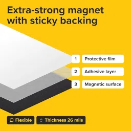 Craftmind Magnetic Sheets with Adhesive Backing - 12 PCs Each 4" x 6" - Peel and Stick Magnetic Paper for Photo and Picture Magnets - Flexible Magnet Sheets for DIY and Crafts (12, 6x4 Inch) image 2